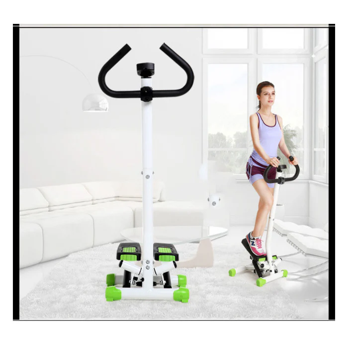 Mini stepper with handlebar in living room – full product view